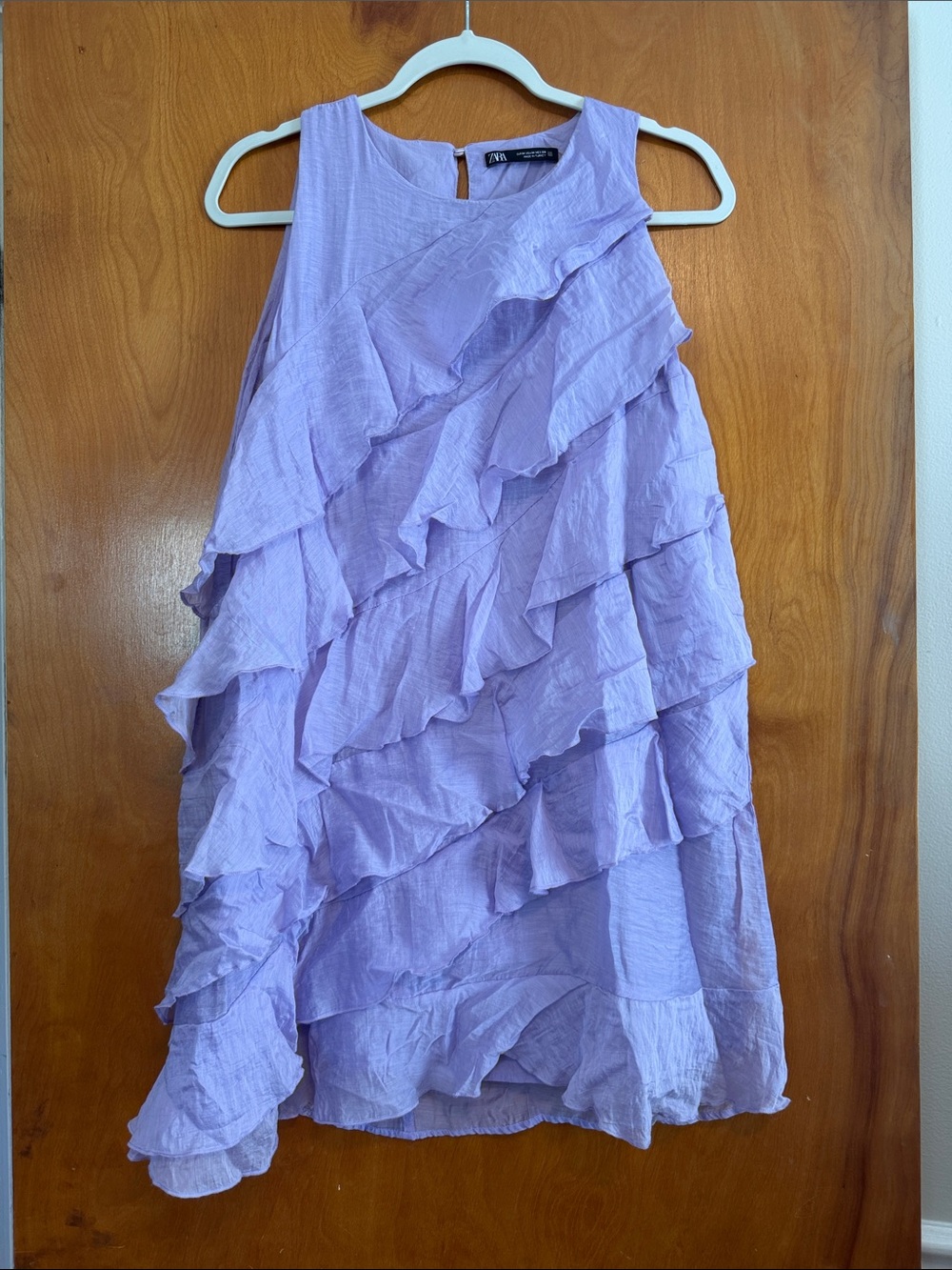 Zara Lilac Ruffled Mini Dress